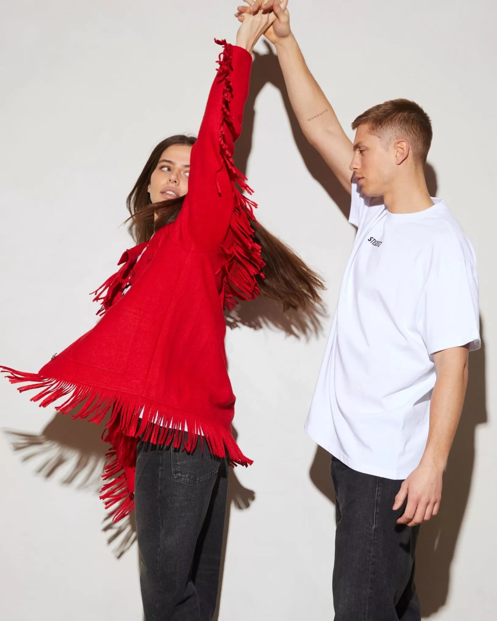 STIEGLITZ Wool Fringe Jacket | Red Online